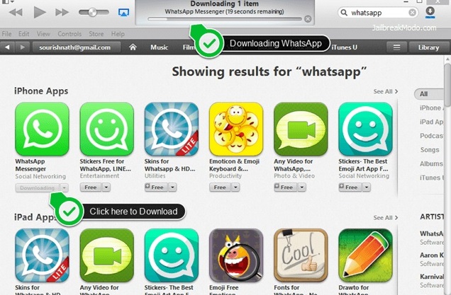 Downloading whatsapp