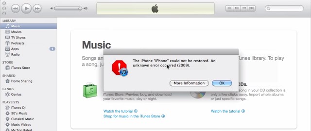iPhone Fehler 2009