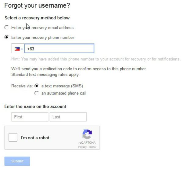 Gmail-Passwort mit Android zurücksetzen