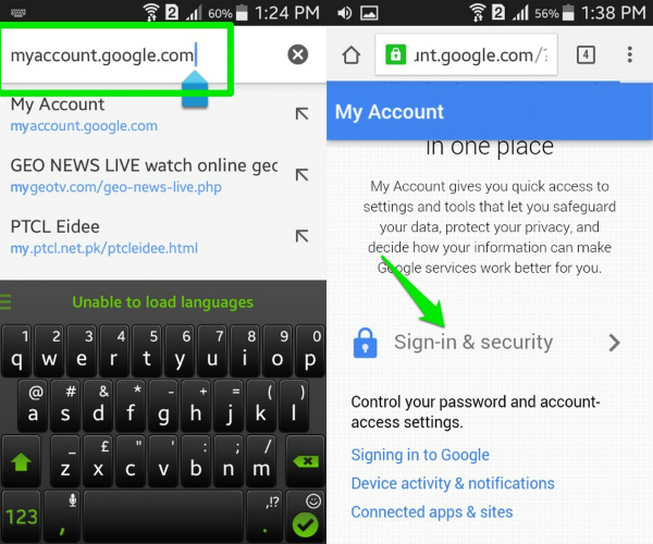 change google gmail account password