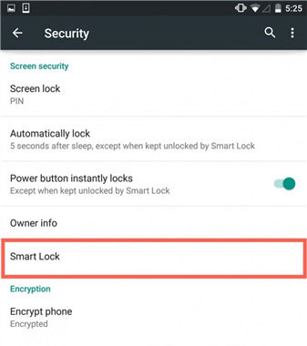 Smart Lock auf dem Samsung