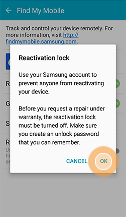 Galaxy watch reactivation online lock