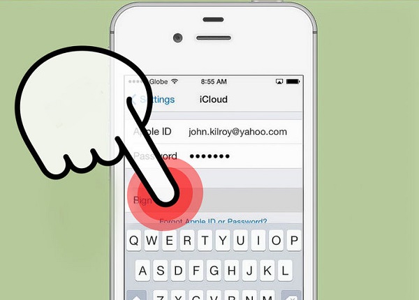 enter information on icloud email
