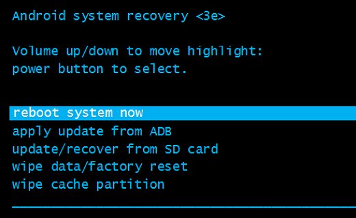factory reset from recovery mode