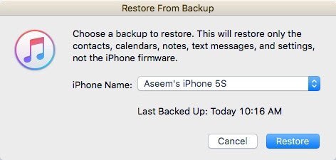 Restore the iPhone