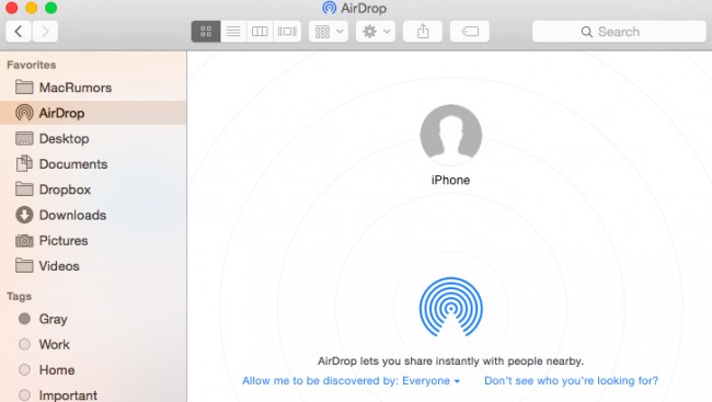 cannot find airdrop on iphone