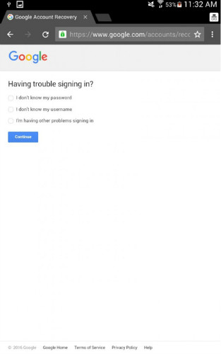 Android Google ne parvient pas à se connecter
