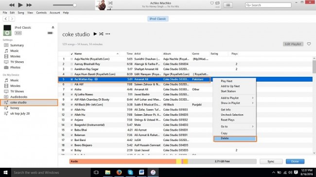 Wiedergabeliste auf dem iPod bearbeiten - Songs mit iTunes löschen
