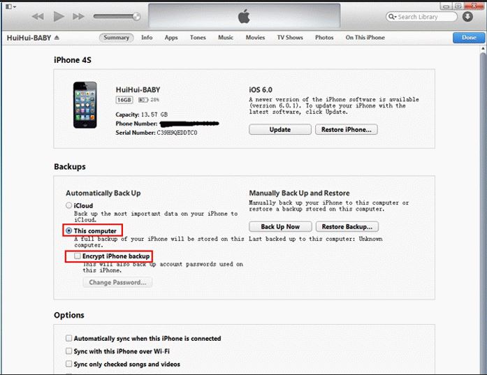 Cómo transferir datos desde el iPhone al Samsung S8-transferenciade iTunes