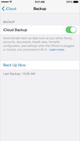 iCloud backup on iPhone and iPad