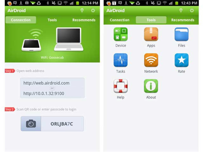 app per il trasferimento di file Android-AirDroid
