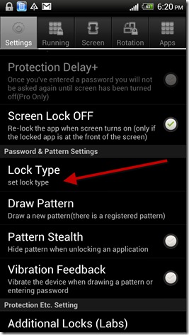 lock app on android