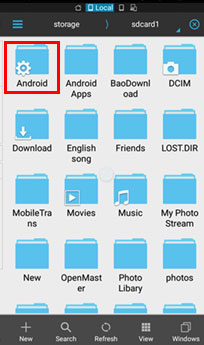 find android folder to recover facebook messages