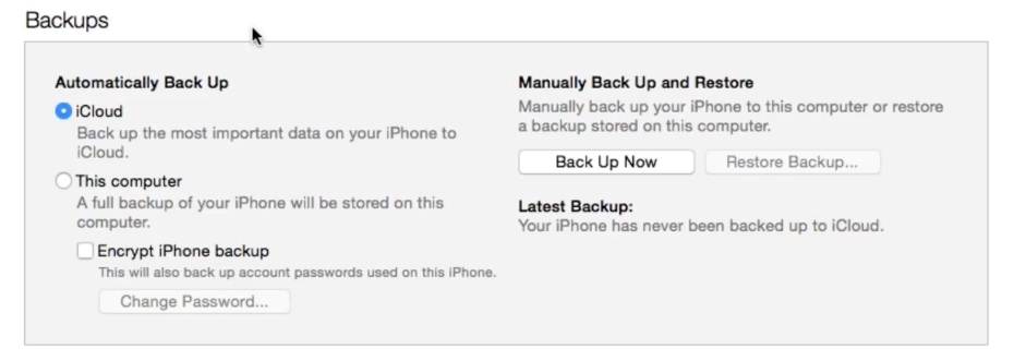 eseguire il backup dei messaggi di testo di iPhone con iTunes