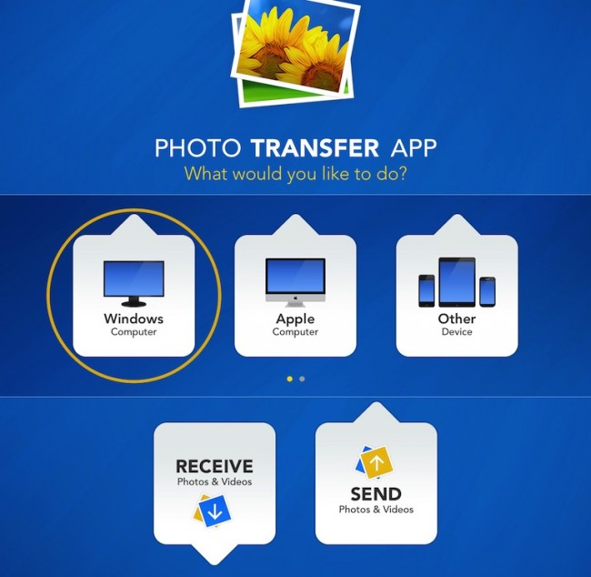 Fotos mit der Photo Transfer App vom iPad auf den PC übertragen - Ziel wählen