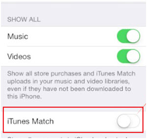 doppelte Songs vom iPod/iPhone/iPad löschen-iTunes Match ausschalten