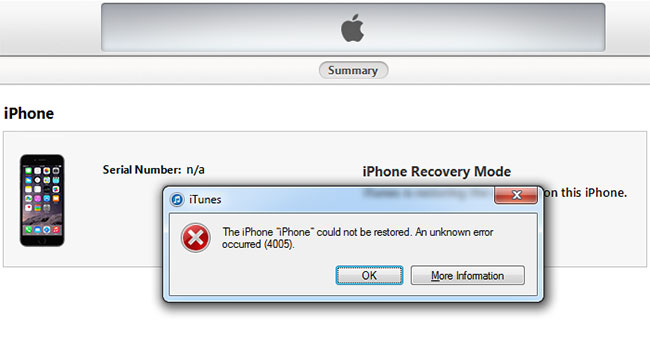 fix itunes error 4005