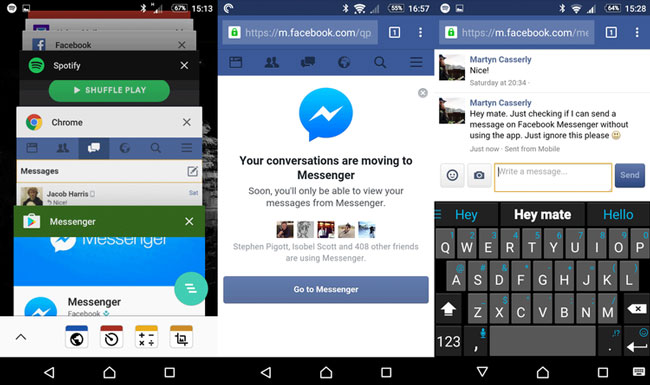 facebook messenger fake messages