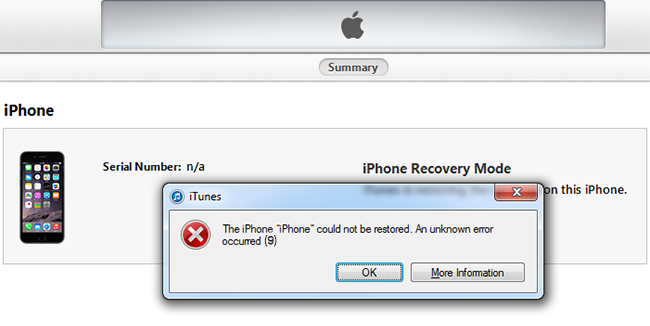 Fix iTunes Error 9 or iPhone Error 9