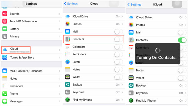 eseguire il backup dei contatti iPhone su iCloud - passaggio 1
