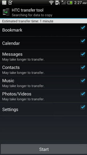 Telefonübertragung app-HTC Transfer Tool