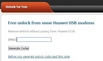 Lo sblocco Codice Di Sblocco Per Huawei E583 E583c Modem USB istantaneamente in pochi minuti 