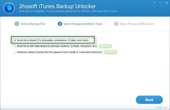 password to unlock iphone backup file