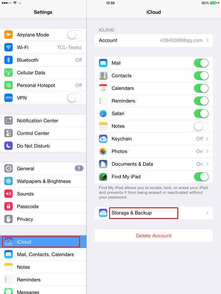 sauvegarde d'iPhone en utilisant iCloud