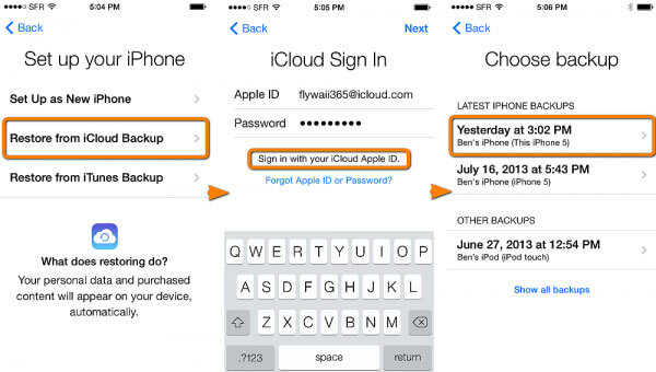 récupérer les messages wechat supprimés en utilisant icloud