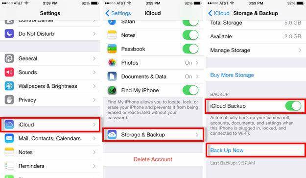 Wie man das iCloud-Backup nutzt