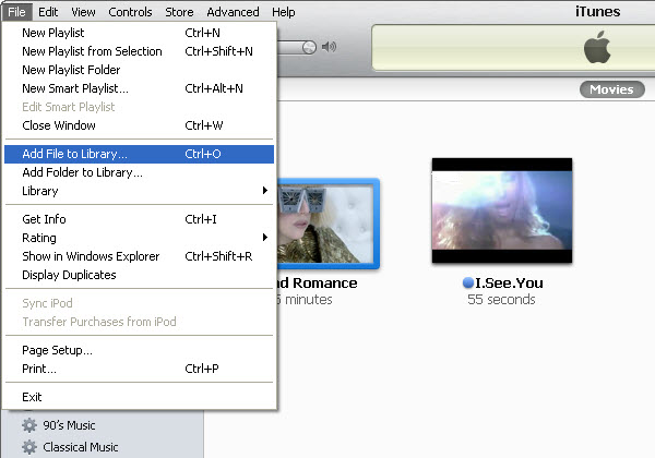 Como transferir música do ipod touch para o itunes no Mac - Adicionando um arquivo à biblioteca