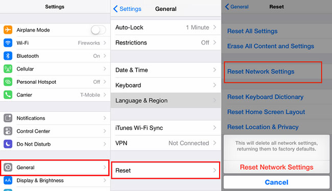 Reset network settings iphone 6 Reset network settings iphone 6