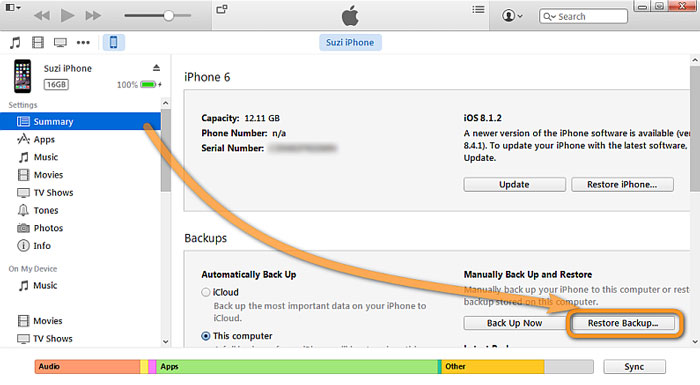 restore iphone from backup