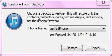 restore iphone to previous backup