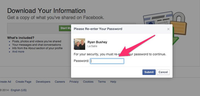 enter facebook password 