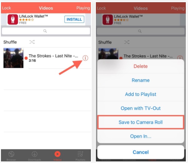 how to save youtube videos to your camera roll