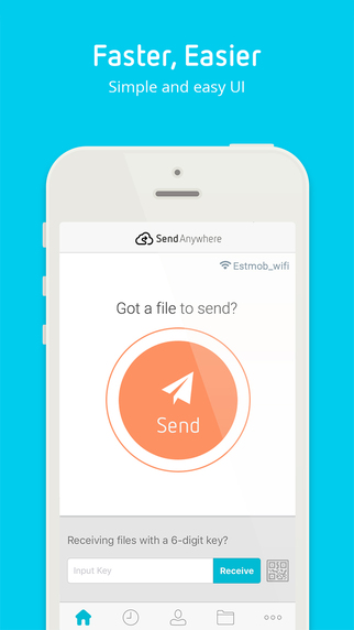 Send Anywhere para enviar ficheiro grande a partir de iphone