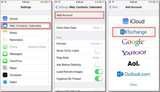 Outlook mithilfe von Exchange mit dem iPhone synchronisieren