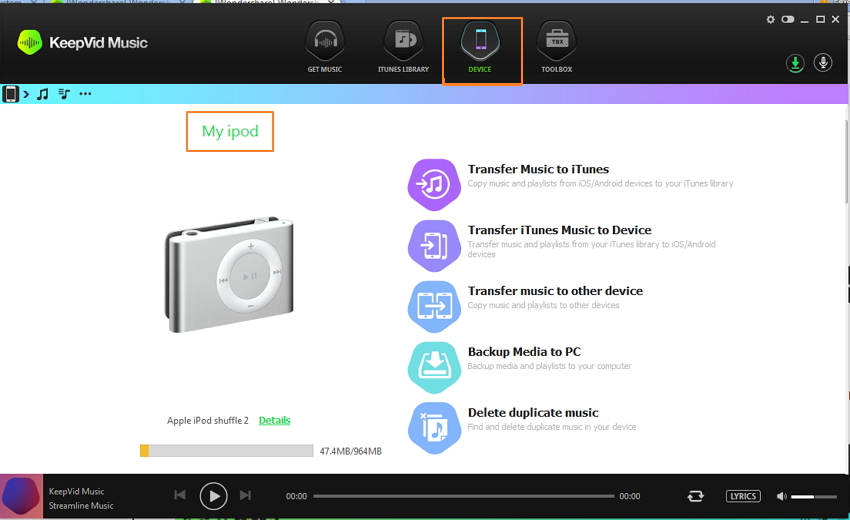 Scarica gratuitamente la musica per iPod Touch/Nano/Shuffle utilizzando Keepvid-Trasferimento di musica su iPod