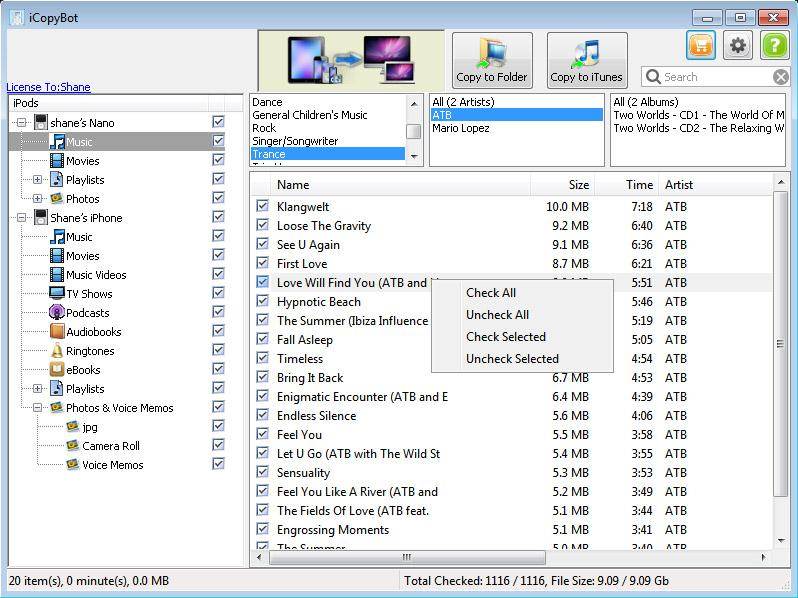 Transferencias de iPod: cómo transferir iPod a iTunes o computadora-iCopyBot