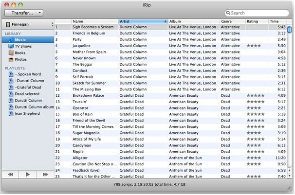 Transferencias de iPod: cómo transferir iPod a iTunes o computadora-iRip
