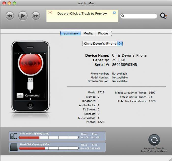 iPod transfer - Phone auf Mac