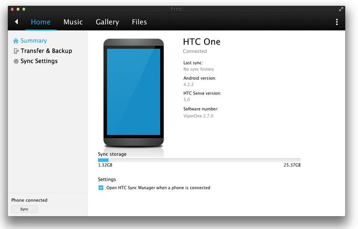 htc one sync manager no phone connected windows 7