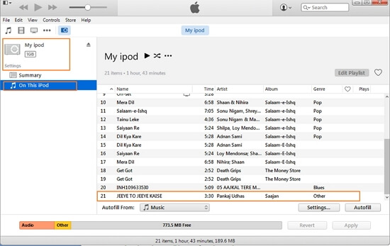 Trasferire musica da Windows Media Player su iPod usando iTunes