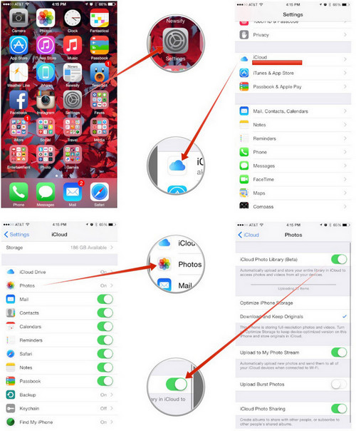 how to transfer photos from iphone to iphone with icloud