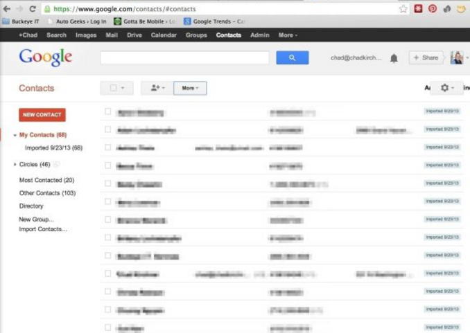 salvaguardar contatos do icloud para o gmail