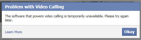 Sie erhalten einen Fehlermeldung Software für Videoanrufe temporär nicht erhältlich