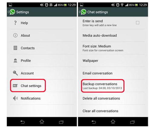 Come trasferire whatsapp da Android a Samsung S9/S8-backup locale